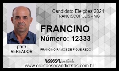 Candidato FRANCINO 2024 - FRANCISCÓPOLIS - Eleições