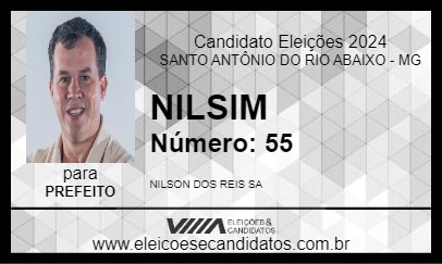 Candidato NILSIM 2024 - SANTO ANTÔNIO DO RIO ABAIXO - Eleições