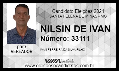 Candidato NILSIN DE IVAN 2024 - SANTA HELENA DE MINAS - Eleições