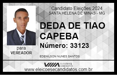 Candidato DEDA DE TIAO CAPEBA 2024 - SANTA HELENA DE MINAS - Eleições