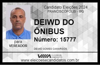 Candidato DEIWD DO ÔNIBUS 2024 - FRANCISCÓPOLIS - Eleições