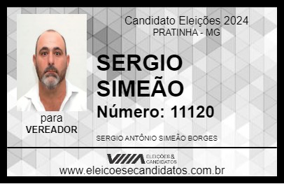 Candidato SERGIO SIMEÃO 2024 - PRATINHA - Eleições