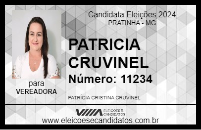 Candidato PATRICIA CRUVINEL 2024 - PRATINHA - Eleições