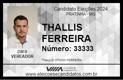 Candidato THALLIS FERREIRA 2024 - PRATINHA - Eleições