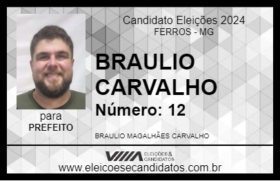 Candidato BRAULIO CARVALHO 2024 - FERROS - Eleições