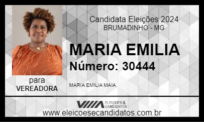 Candidato MARIA EMILIA 2024 - BRUMADINHO - Eleições