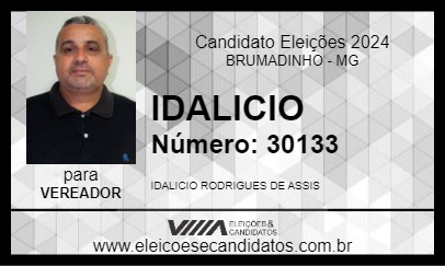 Candidato IDALICIO 2024 - BRUMADINHO - Eleições