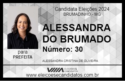 Candidato ALESSANDRA DO BRUMADO 2024 - BRUMADINHO - Eleições