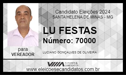 Candidato LU FESTAS 2024 - SANTA HELENA DE MINAS - Eleições