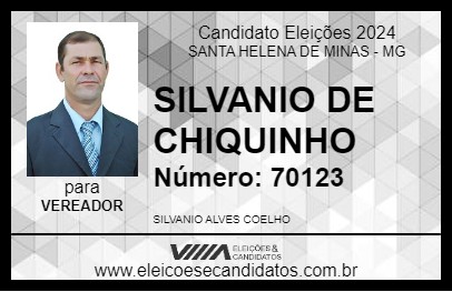 Candidato SILVANIO DE CHIQUINHO 2024 - SANTA HELENA DE MINAS - Eleições