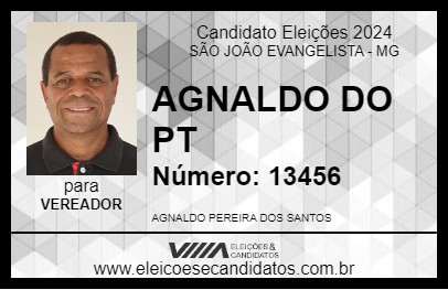 Candidato AGNALDO DO PT 2024 - SÃO JOÃO EVANGELISTA - Eleições