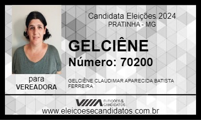 Candidato GELCIÊNE 2024 - PRATINHA - Eleições