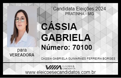 Candidato CÁSSIA GABRIELA 2024 - PRATINHA - Eleições