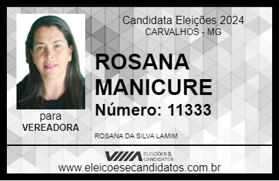 Candidato ROSANA MANICURE 2024 - CARVALHOS - Eleições