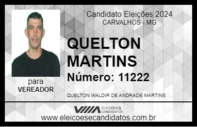 Candidato QUELTON MARTINS 2024 - CARVALHOS - Eleições