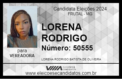 Candidato LORENA RODRIGO 2024 - FRUTAL - Eleições