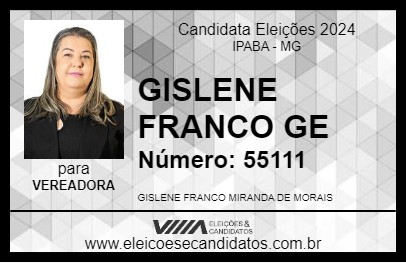 Candidato GISLENE (GI) 2024 - IPABA - Eleições