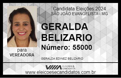 Candidato GERALDA BELIZARIO 2024 - SÃO JOÃO EVANGELISTA - Eleições