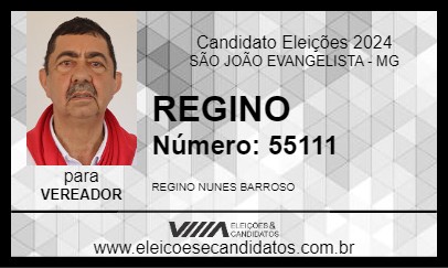 Candidato REGINO 2024 - SÃO JOÃO EVANGELISTA - Eleições