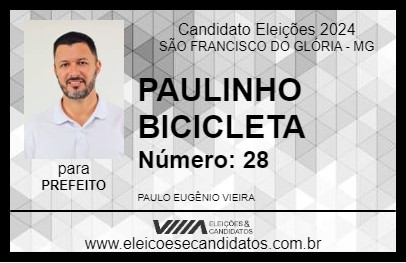 Candidato PAULINHO BICICLETA 2024 - SÃO FRANCISCO DO GLÓRIA - Eleições