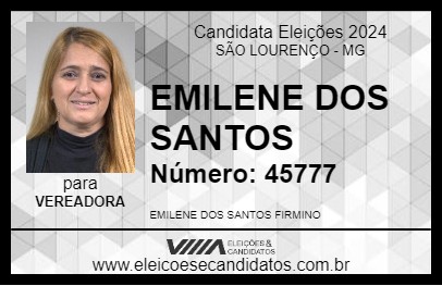 Candidato EMILENE DOS SANTOS 2024 - SÃO LOURENÇO - Eleições