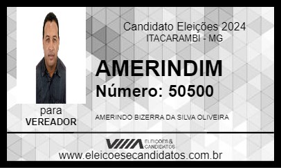 Candidato AMERINDIM 2024 - ITACARAMBI - Eleições