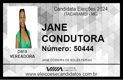 Candidato JANE CONDUTORA 2024 - ITACARAMBI - Eleições