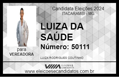 Candidato LUIZA DA SAÚDE 2024 - ITACARAMBI - Eleições