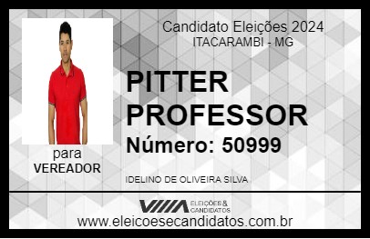 Candidato PITTER PROFESSOR 2024 - ITACARAMBI - Eleições