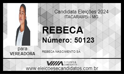 Candidato REBECA 2024 - ITACARAMBI - Eleições