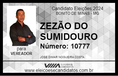 Candidato ZEZÃO DO SUMIDOURO 2024 - BONITO DE MINAS - Eleições