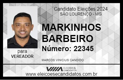 Candidato MARKINHOS BARBEIRO 2024 - SÃO LOURENÇO - Eleições