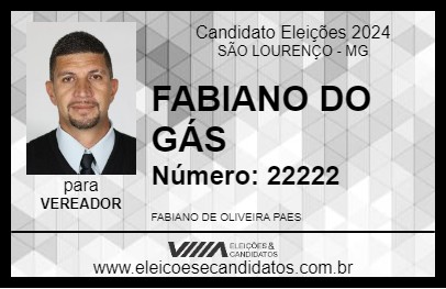 Candidato FABIANO DO GÁS 2024 - SÃO LOURENÇO - Eleições