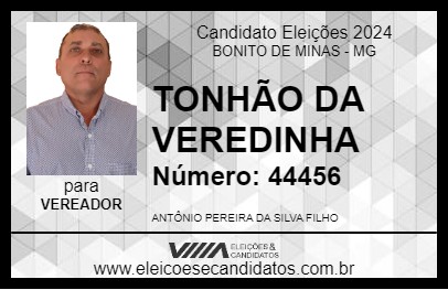 Candidato TONHÃO DA VEREDINHA 2024 - BONITO DE MINAS - Eleições