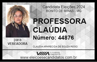 Candidato PROFESSORA CLAÚDIA 2024 - BONITO DE MINAS - Eleições