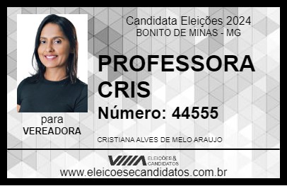 Candidato PROFESSORA CRIS 2024 - BONITO DE MINAS - Eleições