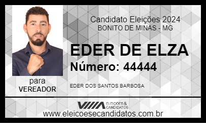 Candidato EDER DE  ELZA 2024 - BONITO DE MINAS - Eleições