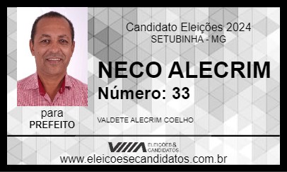 Candidato NECO ALECRIM 2024 - SETUBINHA - Eleições