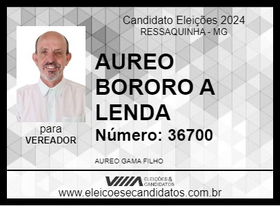 Candidato AUREO BORORO 2024 - RESSAQUINHA - Eleições