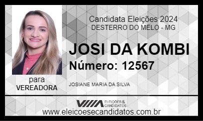 Candidato JOSI DA KOMBI 2024 - DESTERRO DO MELO - Eleições