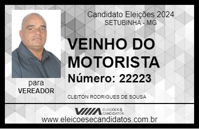 Candidato VEINHO MOTORISTA 2024 - SETUBINHA - Eleições