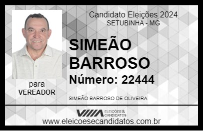 Candidato SIMEÃO BARROSO 2024 - SETUBINHA - Eleições