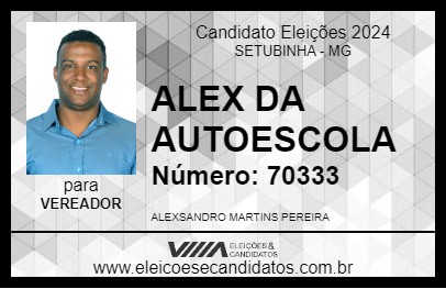 Candidato ALEX DA AUTOESCOLA 2024 - SETUBINHA - Eleições