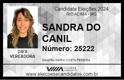 Candidato SANDRA DO CANIL 2024 - RIO ACIMA - Eleições