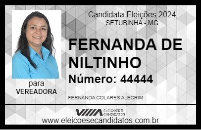 Candidato FERNANDA DE NILTINHO 2024 - SETUBINHA - Eleições