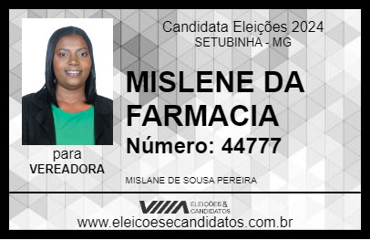 Candidato MISLANE DA FARMÁCIA 2024 - SETUBINHA - Eleições