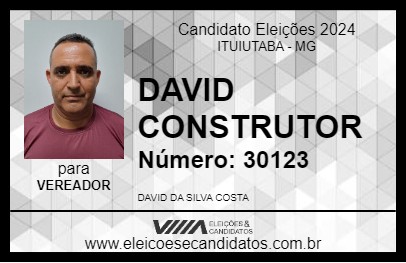 Candidato DAVID CONSTRUTOR 2024 - ITUIUTABA - Eleições