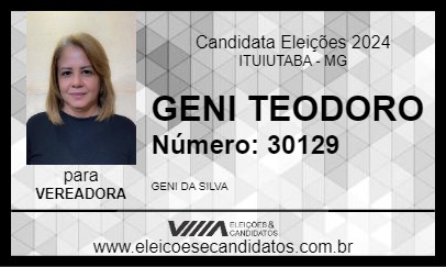 Candidato GENI TEODORO 2024 - ITUIUTABA - Eleições