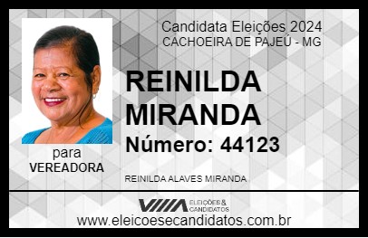 Candidato REINILDA MIRANDA 2024 - CACHOEIRA DE PAJEÚ - Eleições