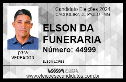 Candidato ELSON DA FUNERARIA 2024 - CACHOEIRA DE PAJEÚ - Eleições